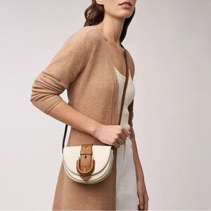 Fossil Cream and Tan Crossbody Bag